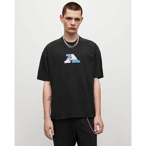 Allsaints Australia Mens Tread Crew T-Shirt Black AU03-827